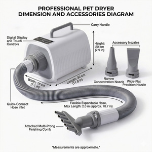 Pet Hair Dryer & Blower High <b>Power</b> AC Motor Multifunctional For Dogs And Cats Home Use - Product Image 4