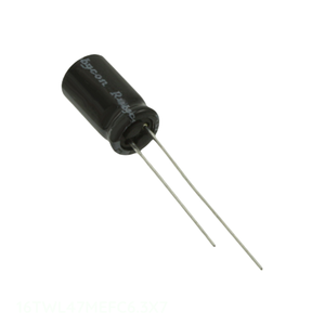 Condensateur original 47 uF traversant, en aluminium, 47UF 20% 16V RADIAL TH 16TWL47MEFC6.3X7 - Product Image 1