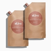 Sachet Doypack Personnalisé Biodégradable et Réutilisable en Papier Kraft, Emballage Souple avec Bec Verseur pour Jus et Cosmétiques