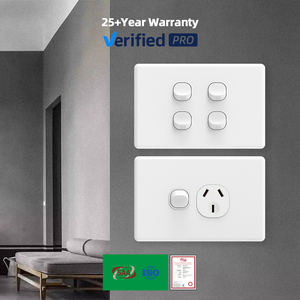 Interrupteur mural IGOTO, norme australienne, homologué SAA, 10A, type de base, 1/2 gang, prise de courant - Product Image 1