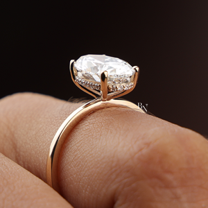 Anillo de Compromiso de Lujo con Diamante Cultivado en Laboratorio de 3.3 Quilates para Mujer en Plata, Oro de 10K, Oro de 14K, Oro de 18K - Product Image 4