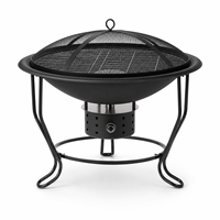 Brasero portable de 22 pouces pour brûler du bois, foyer extérieur sans fumée avec grille de barbecue et écran anti-étincelles pour le camping, la terrasse et le jardin
