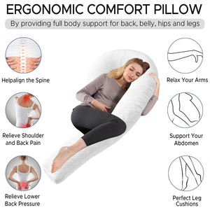 白鳥の形をしたサイドスリーパー妊娠枕49インチロングソフトベッドインサート取り外し可能な洗えるカバーホワイトポリゴン枕 - Product Image 4