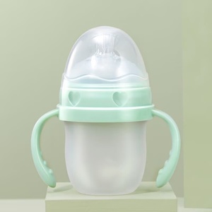 Biberon en silicone souple sensation naturelle anti-colique pour nouveau-né, tétine d'allaitement ressemblant à un sein, récipient d'alimentation à col large pour lait maternel - Product Image 1