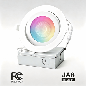 ไฟดาวน์ไลท์ LED อัจฉริยะแบบฝังขนาด 3.5-6 นิ้ว เปลี่ยนสีได้ RGB ควบคุมผ่าน WiFi 2.4GHz บลูทูธ แอป Tuya และ Siri พร้อมไฟเพดาน - Product Image 3