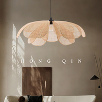 Wabi Sabi Lustre Rotin Fleur Artistique Pendentif Lumière Salon Salle À Manger Chez L'habitant Décor À La Maison Japon Style Pendentif Lumières