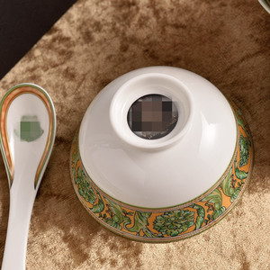 Ensemble de couverts en porcelaine fine avec cuillère et bol, coffret cadeau élégant et raffiné - Product Image 3