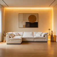 Ensemble de canapé-lit inclinable en tissu moderne pour appartement, salon, villa et halls d'hôtels cinq étoiles - Meubles luxueux et confortables