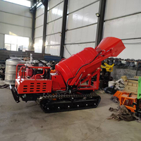 Mini bétonnière hydraulique portable de 1000 L, petite bétonnière à chenilles en caoutchouc, camion-benne autochargeur