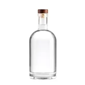 Penjualan terlaris grosir 200ml 375ml 500ml 750ml 1000ml botol kaca Whisky Brandy Vodka minuman keras botol kaca semangat