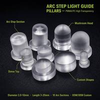 Columna de Guía de Luz PMMA, Alta Transmisión de Luz, Tubo de Luz PC, Superficie Pulida Mate, Resistente a los Rayos UV, para Indicador LED, OEM Personalizado