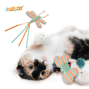 Jouet pour chaton en peluche douce Famipet, nouveau design libellule, avec herbe à chat, ensemble de jouets pour chat - Product Image 1