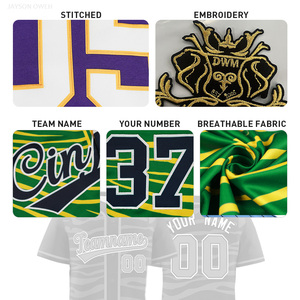 <span class=keywords><strong>Maglia</strong></span> da Baseball a Righe Zebrate di Alta Qualità per Ordini di Squadra - Product Image 4