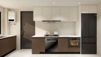 Meuble de cuisine de luxe en bois massif, rangement intelligent, sur mesure, moderne, prêt à assembler, ensemble de meubles de cuisine modulaires en bois massif