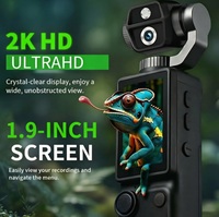 Caméra d'action de poche en gros pour vlog, 1080p 4K, mise au point automatique, étanche IPX4, mini caméra sport portable avec lampe torche LED intégrée
