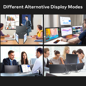 Moniteur portable triple écran 15,6 pouces FHD IPS pliable pour ordinateur portable, idéal pour le télétravail et les voyages - Product Image 4