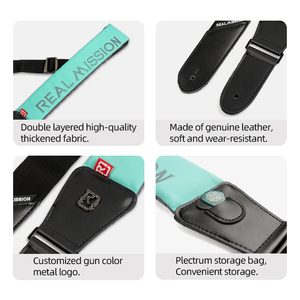 Real <span class=keywords><strong>misión</strong></span> Amanda algodón alta densidad impermeable PU cuero material bajo eléctrico guitarra ukelele correas - Product Image 2