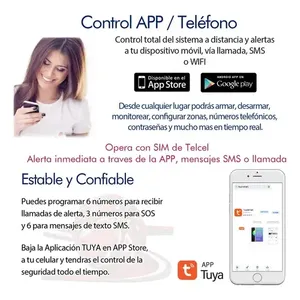 Sistema di sicurezza domestica Wireless con Wifi e controllo allarme GSM App 433MHz sensore porta ABS materiale - Product Image 2