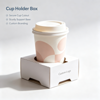 Porte-gobelet individuel en papier blanc personnalisé, accepte les commandes d'échantillons, boîte en papier recyclable pour café et boissons à emporter