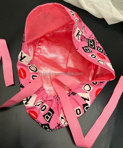 Bonnets chirurgicaux avec queue de cheval, doublure en satin, prêts à l'emploi, à nouer, pour infirmières, avec boutons, pour usage hospitalier - Product Image 5