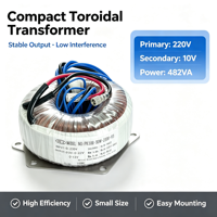 Transformateur toroïdal personnalisé de 50 VA à 10 000 VA avec entrée 110 V à 240 V et isolation F H pour amplificateurs audio professionnels