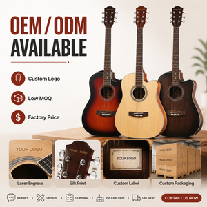 Chitarra Acustica OEM 41 Pollici con Top in Abete, Fondo e Fasce in Tiglio, Chitarra Folk per Principianti - Product Image 6