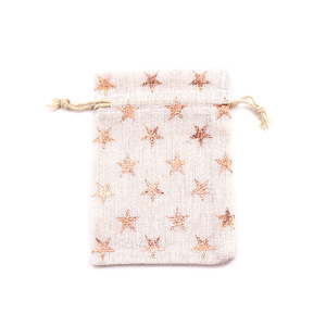 Pochette en coton recyclable avec cordon de serrage et estampage doré pour cosmétiques, bougies et artisanat - Product Image 2