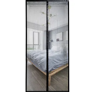 Vente en gros rideaux anti-moustiques d'été mains libres rideau de porte moustiquaire magnétique à fermeture automatique
