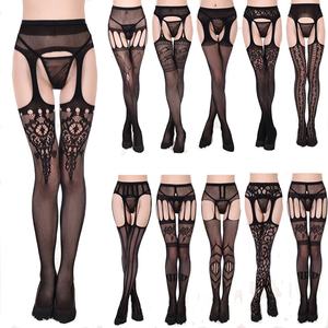 Européen américain Original simple Jacquard jarretelle été Anti-enlèvement bas résille Sexy collants collants tentation - Product Image 2