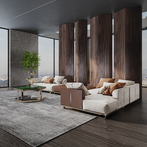 Juego de Muebles Italianos, Sofá Seccional para Sala de Estar, Sofás de Cuero Nappa, Juego en Forma de L de Lujo Italiano, Fabricante Original RC-SF-03-CLI - Product Image 1