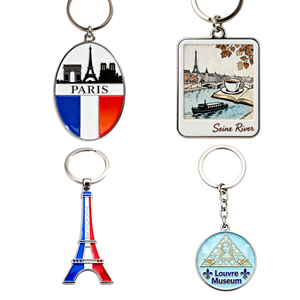 14 ans d'usine porte-clés métal émaillé personnalisé porte-clés thème <span class=keywords><strong>tourisme</strong></span> français Seine musée du Louvre cathédrale Notre-Dame - Product Image 1