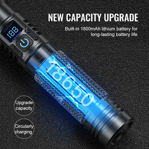 슈퍼 파워 화이트 LED 라이트 전술 손전등 충전식 빛 발광 밝기 방수 ABS 다기능 토치 - Product Image 4