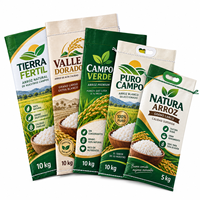 Sac à riz en polypropylène tissé laminé de haute qualité, de qualité alimentaire, imprimé, pour emballage de riz de 5 kg, 10 kg, 20 kg avec poignée