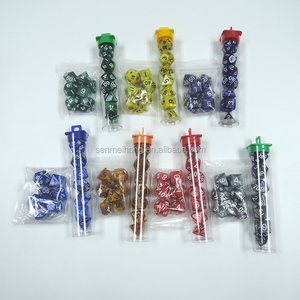 Dungeons & Dragons Polyhedral 4 6 8 <span class=keywords><strong>10</strong></span> 12 Jeu de dés à 20 faces Un tube de dés à grain de perle opaque multicolore - Product Image 3