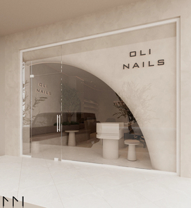 Diseño interior de lujo personalizado para salón de uñas, espacio pequeño, tonos cálidos, estilo moderno, tienda de belleza, diseño integral. - Product Image 3