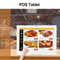 Kiosco de Autoservicio Android de 10.1 Pulgadas en Forma de L, Tablet con Pantalla Táctil, Rockchip Quad Core, WiFi, POE, NFC, RFID, para Pedidos en Restaurantes