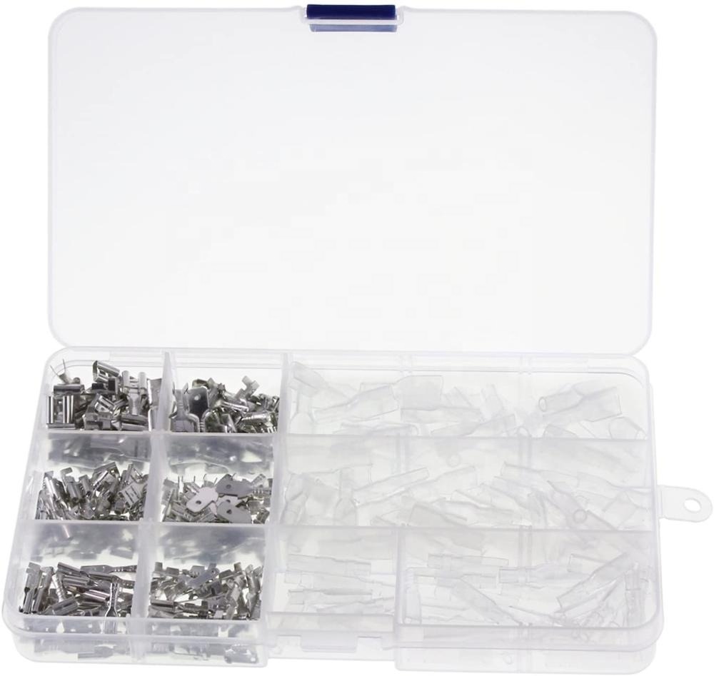 Обжимные клеммы с внутренней и наружной вилкой, 270 шт., кабельные наконечники, 2,8 мм, 4,8 мм, 6,3 мм, набор для электрических проводов, соединительные инструменты, детали