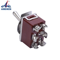 Haute qualité 12mm (marche)-arrêt-(marche) momentané 6 broches 15A 250VAC DPDT Double pôle Double jet interrupteur à bascule de voiture