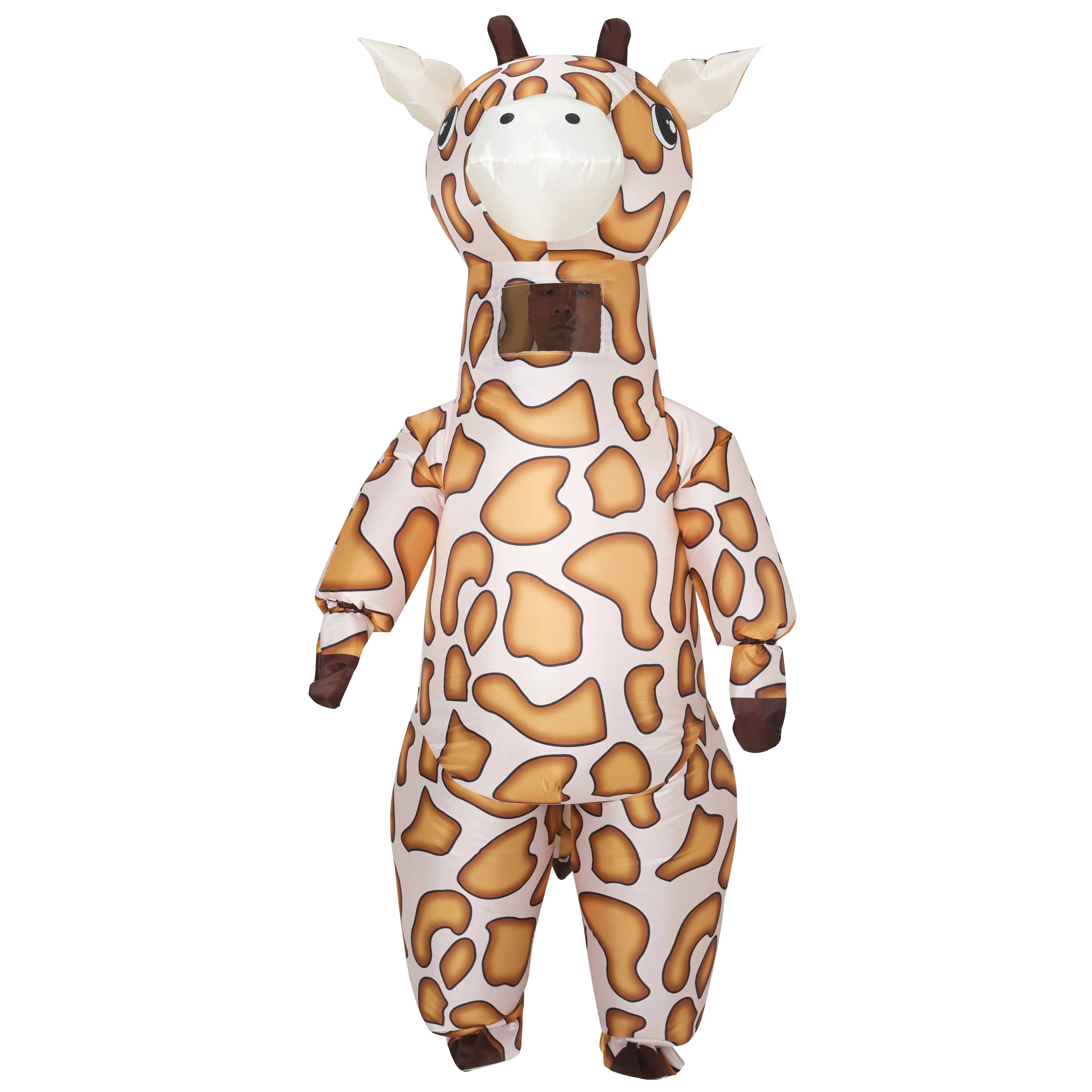 En gros 210T polyester Halloween Cosplay Unisexe Adulte Gonflable Girafe Costume