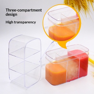 Boîte d'emballage alimentaire transparente personnalisée à trois compartiments avec couvercle pour bonbons de 120 ml et boîte à yaourt, modèle 2026 - Product Image 4