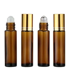 Wholesale 2ml 3ml 5ml 10ml Amber Glass Bottle Botellas For Perfume Essential Oils Cosmetic Jars Empty Roller Ball On Bottles
