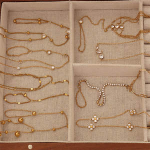 Pulsera de mano y brazalete de dedo de acero inoxidable chapado en oro de 18 quilates <span class=keywords><strong>con</strong></span> circonitas geométricas, resistente al deslustre, <span class=keywords><strong>con</strong></span> cuentas, para mujer, a la moda - Product Image 3