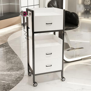 Chariot de rangement mobile <span class=keywords><strong>professionnel</strong></span> et moderne pour salon avec tiroirs - Meuble roulant multifonctionnel pour la beauté et la coiffure - Product Image 2