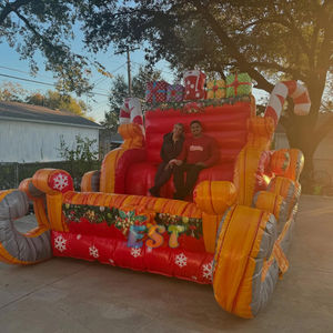 Traîneau gonflable de Noël, traîneau gonflable du Père Noël, traîneau à <span class=keywords><strong>rennes</strong></span> pour selfies, célébrations de Noël du Père Noël, traîneau de Noël en plein air - Product Image 4