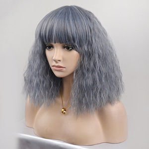 Nouvelle perruque <span class=keywords><strong>Jiafa</strong></span> Corn Curl légèrement bouclée, style européen et américain, pour femme, petite, bouclée, enveloppante, longueur épaule, effet volumineux - Product Image 2
