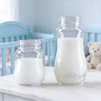 Bouteille en verre borosilicate de haute qualité 60 ml 120 ml 160 ml 240 ml pour l'eau potable, l'alimentation des bébés, le lait, le jus de fruits