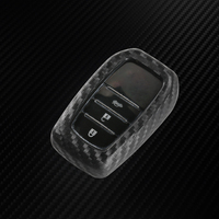 Vente chaude Noir Doux Carbone look élégant Voiture Clé housse Porte-Protection pour Toyota