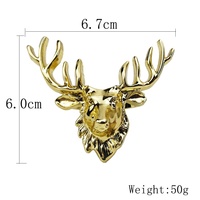 Anneaux de serviette en métal populaires en forme de tête de renne et de cerf pour la décoration de table de Noël et de mariage, faits à la main