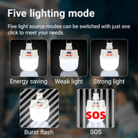 Ampoule LED solaire rechargeable super lumineuse blanche avec télécommande IP44, économie d'énergie, lampe de secours pour camping et stand