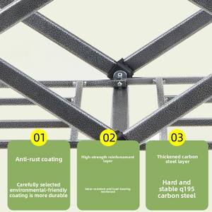 Platform logam empat roda berkemah luar ruangan, belanja piknik lipat taman kereta gandeng belakang dengan papan meja - Product Image 4